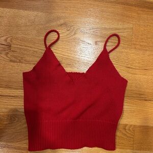 Red Knit Women's Top